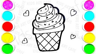 How To Draw cute Ice-cream Drawing, Painting & Coloring For Kids and Toddlers_ Child Art🌈,17