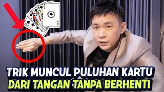 TRIK MUNCUL PULUHAN KARTU DARI TANGAN TANPA BERHENTI ! #MagicClass9 Rhomedal Card Manipulation