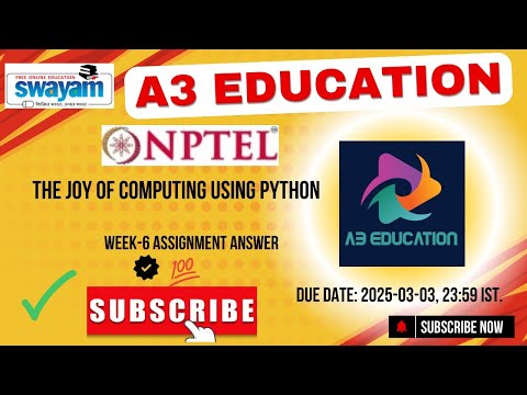 NPTEL The Joy of Computing Using Python Week 6 Assignment Answers Solution Quiz | 2025 - Jan