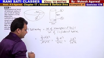 Class 10 Maths (Ex 17B Example 14) Volume And Surface Area (RS Agarwal 2019)