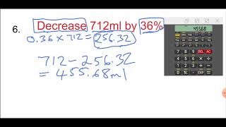 Percentage increase or decrease Calc 1