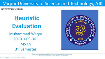 Mirpur University of Science & Technology (MUST): Heuristic Evaluation based on Nielsen’s Principles