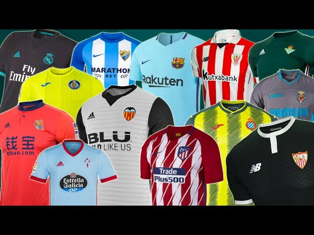 TODAS las CAMISETAS de la LIGA SANTANDER 2017/2018 (Liga Española) - YouTube