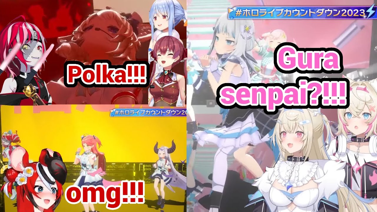 All POV Reaction of Gura Shaking Booty, Polka Scream, and The Wind All Back in Countdown Live!!!!