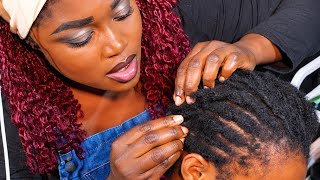 ASMR Whispered Hair Braiding on My Cousin 😴 | Relaxing Scalp Sounds, Hair Parting & Deep Sleep