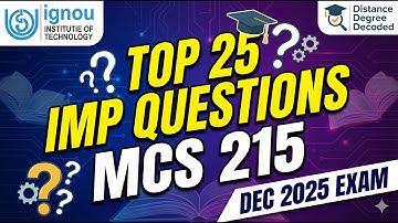 Score 70+ Easily TOP 25 Questions MCS 215 #ignou #mca