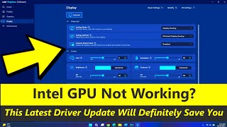 Intel GPU Not Working ✅ This Latest Driver Update Will Definitely Save You