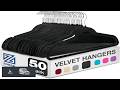 ZOBER Black Velvet Hangers 50 Pack Clothes Hangers Coat Hanger