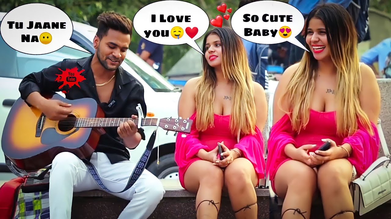 Impressing girl With Twist Amazing Singing Randomly Love Song in Public With Cute Girl !iklakh sainy