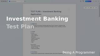 Investment Banking Test Plan Explained |Manual Testing Tutorials|Real-Time Example|@BeingAProgrammer