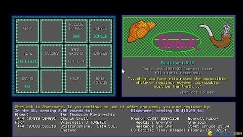 PC-Sherlock: a Game of Logic & Deduction gameplay (PC Game, 1991)