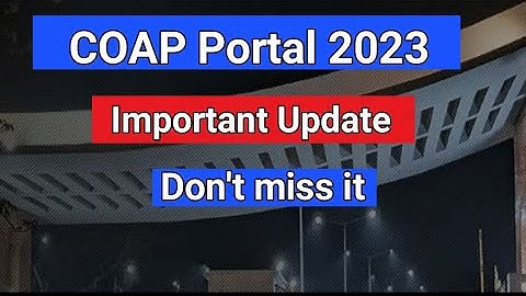 COAP important update|| Don