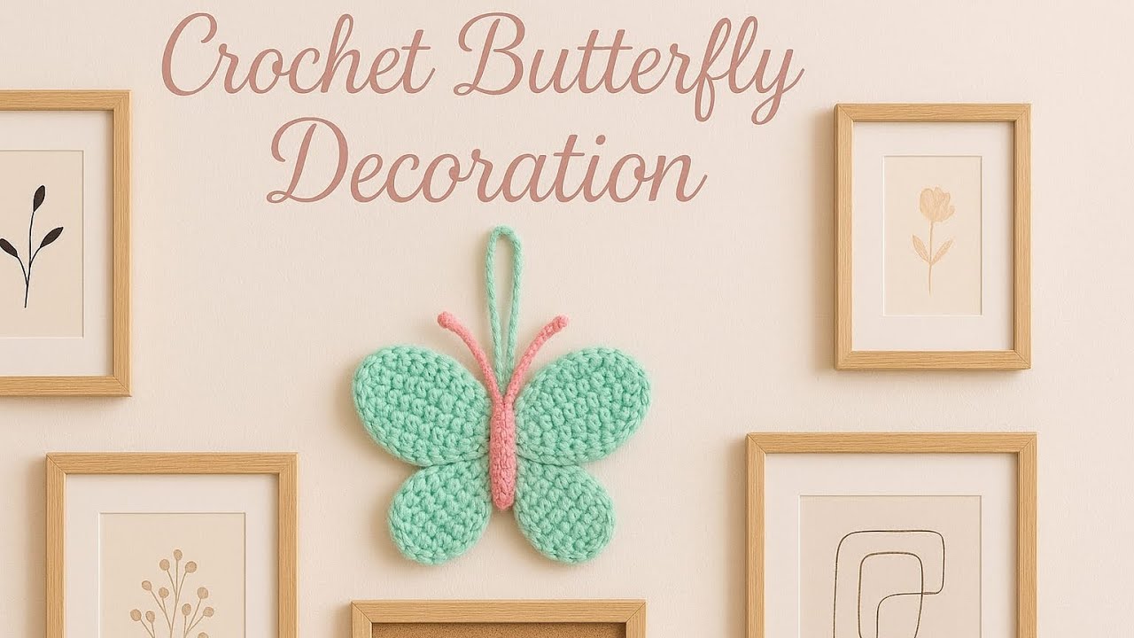 Crochet Butterfly Wall Decoration| Tutorial for aesthetic Home decor| Yarn Garden