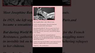 Meet Josephine Baker: Entertainer, Spy, Resistance 🇫🇷🇺🇸🎺 #historysnippets
