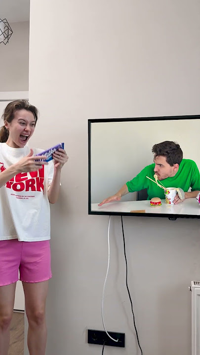 I PULLED CHOCOLATE OUT OF THE TV 📺🍫 HELP US REACH 10 MILLION SUBS! ❤️🎯 #shorts