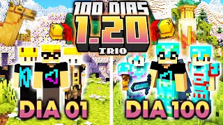 SOBREVIVI 100 DIAS NO MINECRAFT 1.20 EM TRIO  O FILME