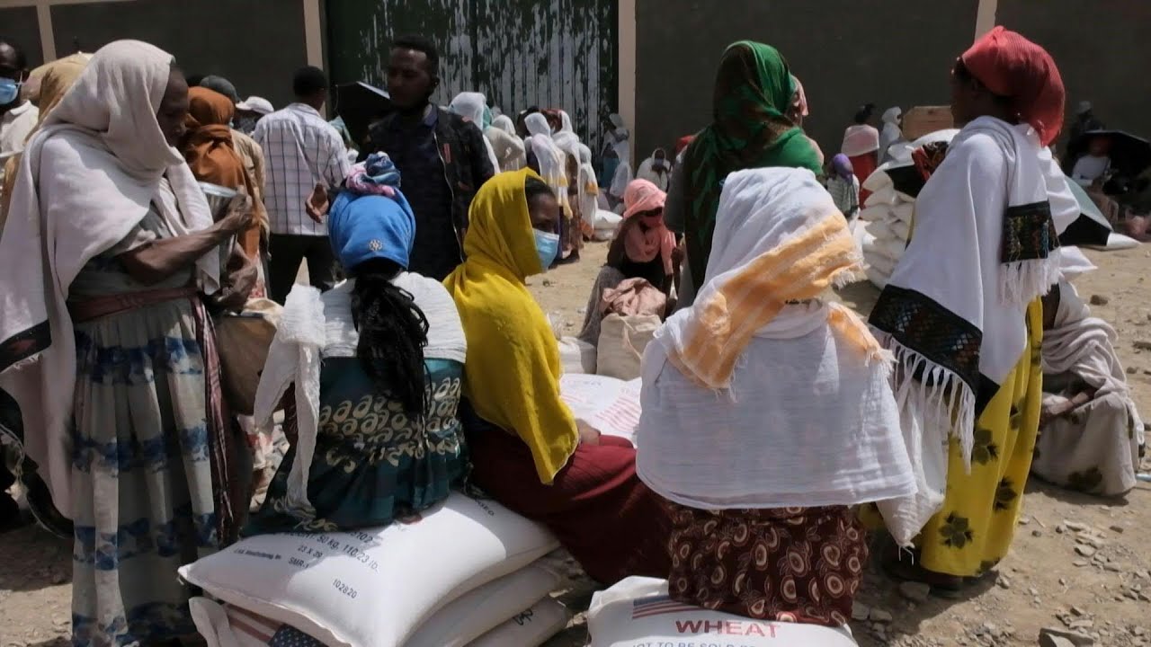 Tigray school converted into IDP camp distributes aid | AFP