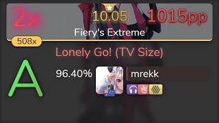 [10.05⭐] mrekk | Brian The Sun - Lonely Go! [Fiery's Extreme] +HDNCHR 96.40% {1015pp 2❌} - osu!
