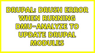 Drupal: Drush error when running dmu-analyze to update drupal modules