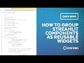 Quick Demo | Using Omnata To Group Streamlit Components Into Reusable Widgets
