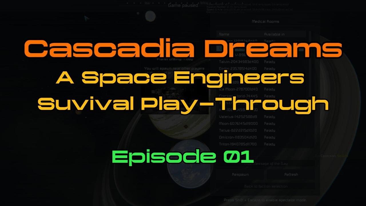 Cascadia Dreams: A Space Engineers Survival Play-Through - EP01 - YouTube