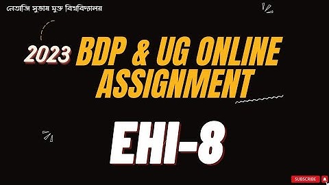 NSOU BDP & UG Assignment 2023 EHI-8 || Live || EHI8 MCQ Question & Answer #nsou