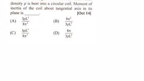 A thin wire of length L and uniform linear mass density rho is bent into a circular coil. Moment of