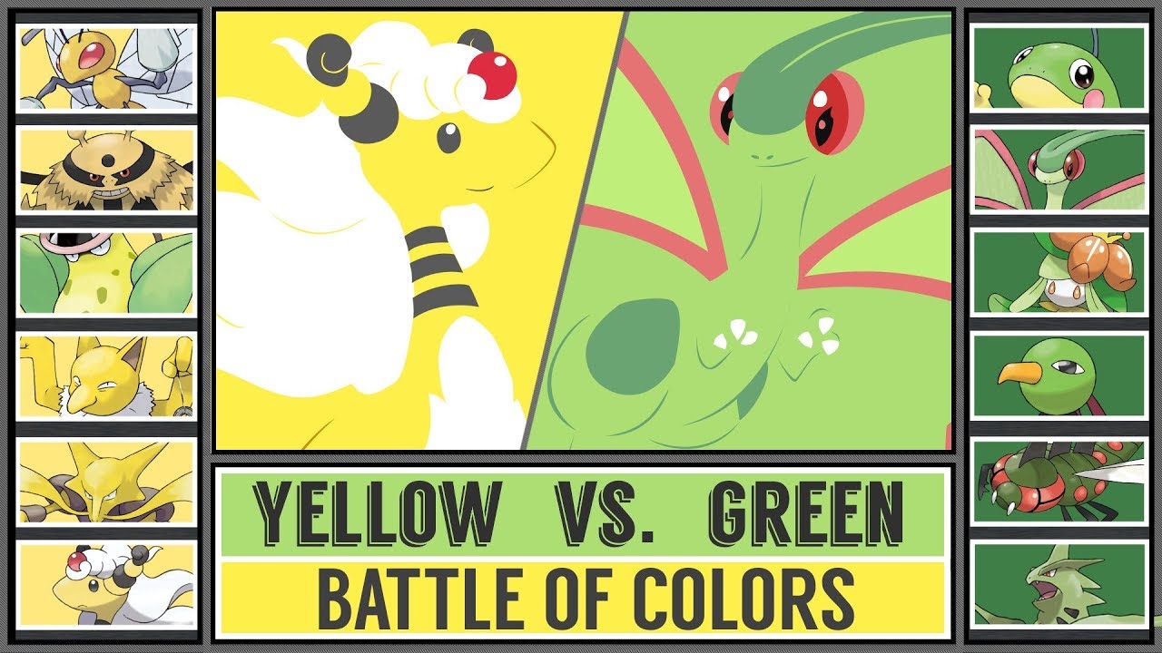 Color Battle YELLOW vs. GREEN Pokémon (Pokémon Sun/Moon) YouTube