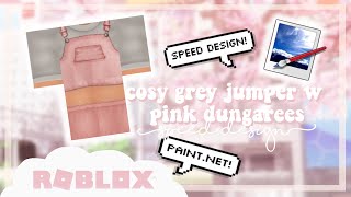 Grey Woolly Jumper W Pink Dungarees | Autumn Collection | Speed Design | ROBLOX