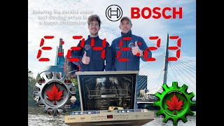 Bosch Silence Plus 44 dBA dishwasher service mode test cycle and error codes