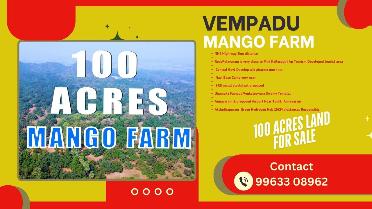 NATIONAL HIGHWAY FACING 100 ACRES LAND FOR SALE NEAR  VEMPADU TOLL PLAZA