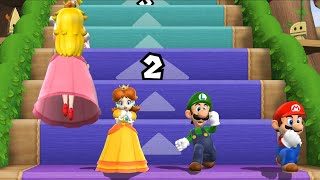 Mario Party 9 Step It Up - Peach Vs Daisy Vs Mario Vs Luigi