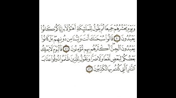 سورة سبأ 16 القسم السادس عشر تكرار كيفي من .. ويوم يحشرهم جميعا .. إلى .. كنتم بها تكذبون