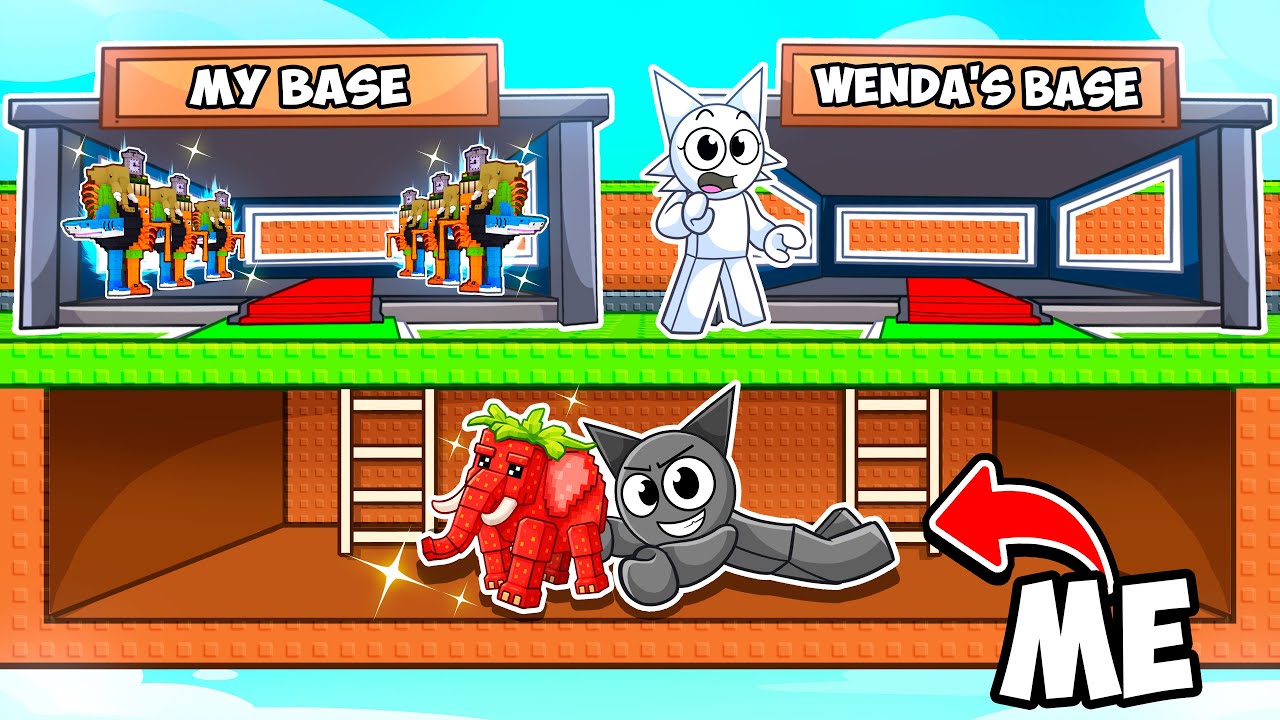 Stealing Brainrots with a SECRET TUNNEL..