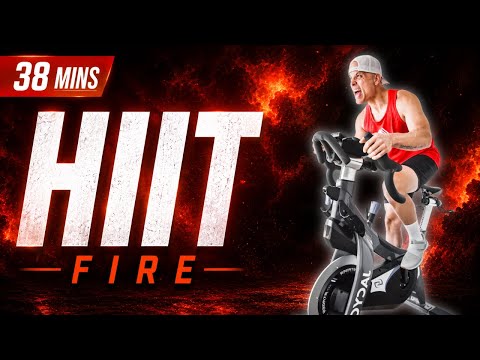 FIRE | 38-Minute HIIT Cycling Workout | Can You Survive the Flames?