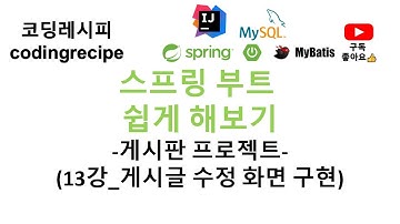 [SpringBoot + mysql + mybatis]  13_게시글 수정 화면 구현하기(스프링부트 게시판, 인텔리제이, mybatis, mysql, 타임리프)