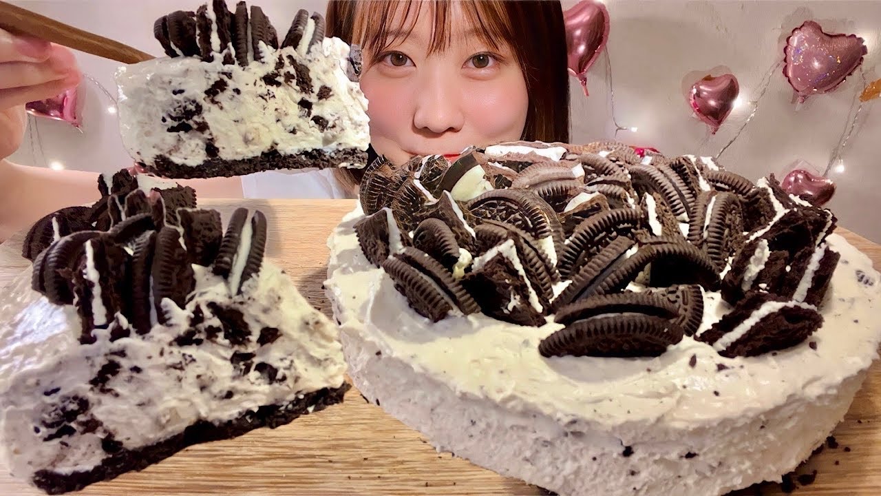 ASMR чизкейк орео【русские субтитры】【Mukbang/ Eating Sounds】