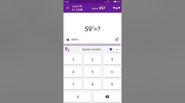 Math Tricks - Training mode - square numbers between 50 and 59 - level 079 (Number Keyboard)