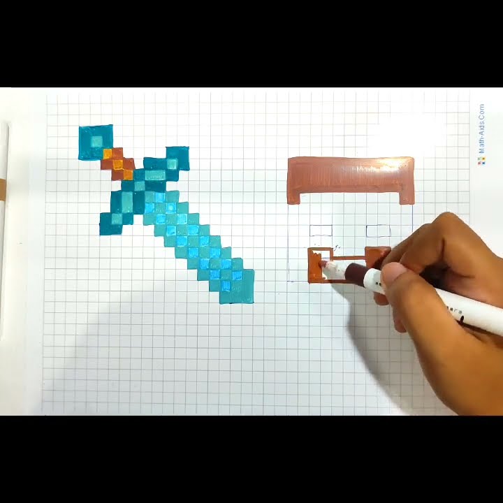 How to draw minecraft Steve and Diamond Sword #minecraftshorts # ...