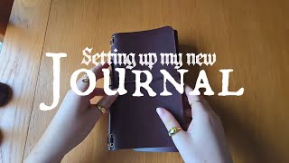 Setting up my new journal (commonplace, ink swatch, and calligraphy)