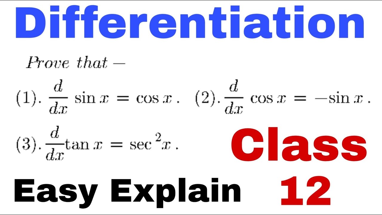 Differentiation Formula in Hindi Derivatives Class 12 CBSE and