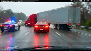 When Truckers Help Police End a Chase...