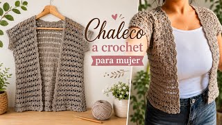 😍Chaleco para MUJER muy fácil y llamativo! (CROCHET TUTORIAL) crochet vest | colete de crochê ❤