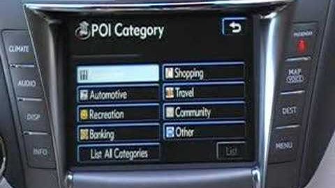 Entering a destination using points of interest in Lexus nav