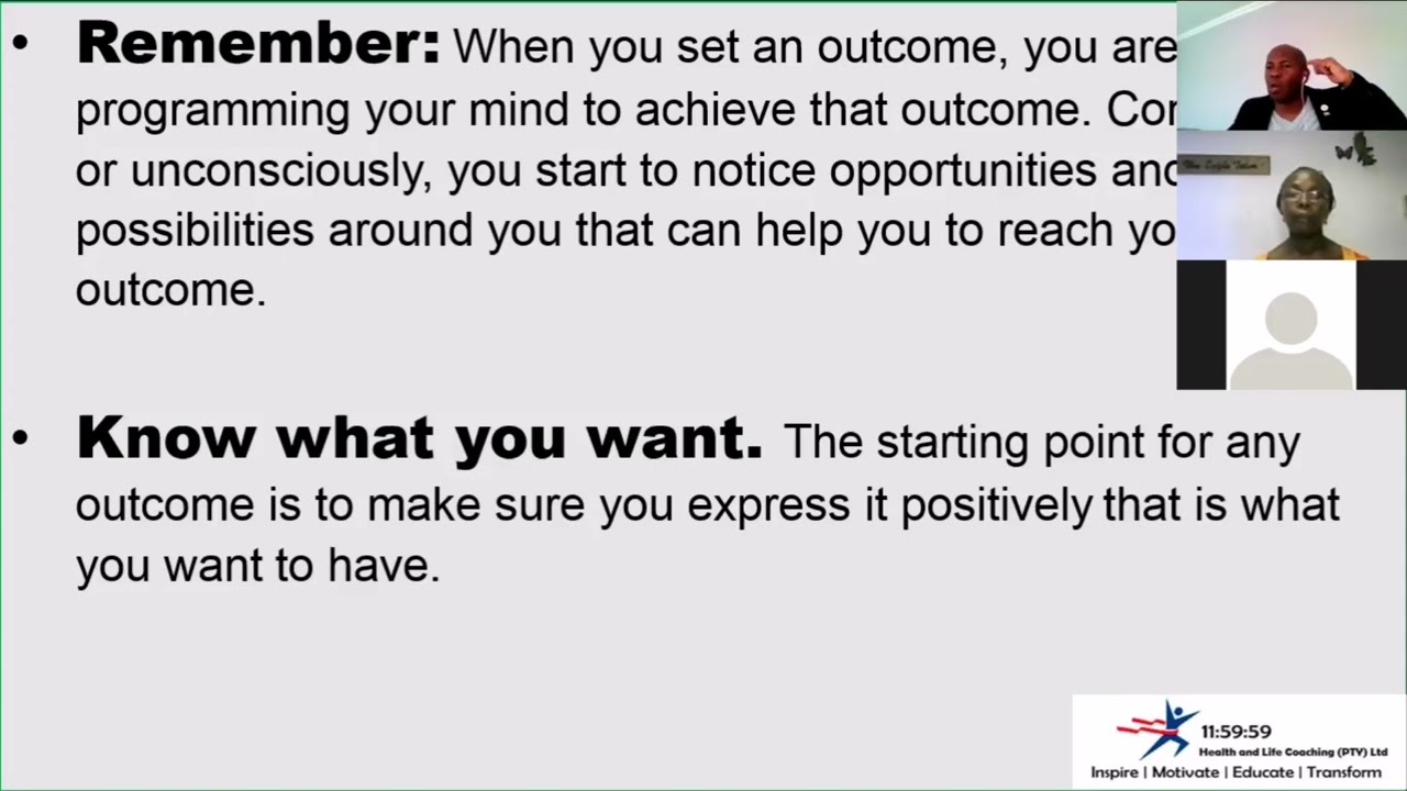 Personal Development Group Coaching Session #1