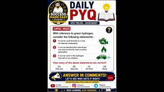 Green hydrogen upsc previous year PYQ