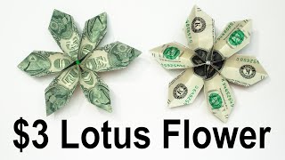 $3 Origami Lotus Flower - How to Fold Dollars into a Lotus