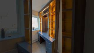 Misty Blur Built In Fitted Wardrobe & Vanity Efficient Wardrobe Layout# #wardrobeideas#wardrobe