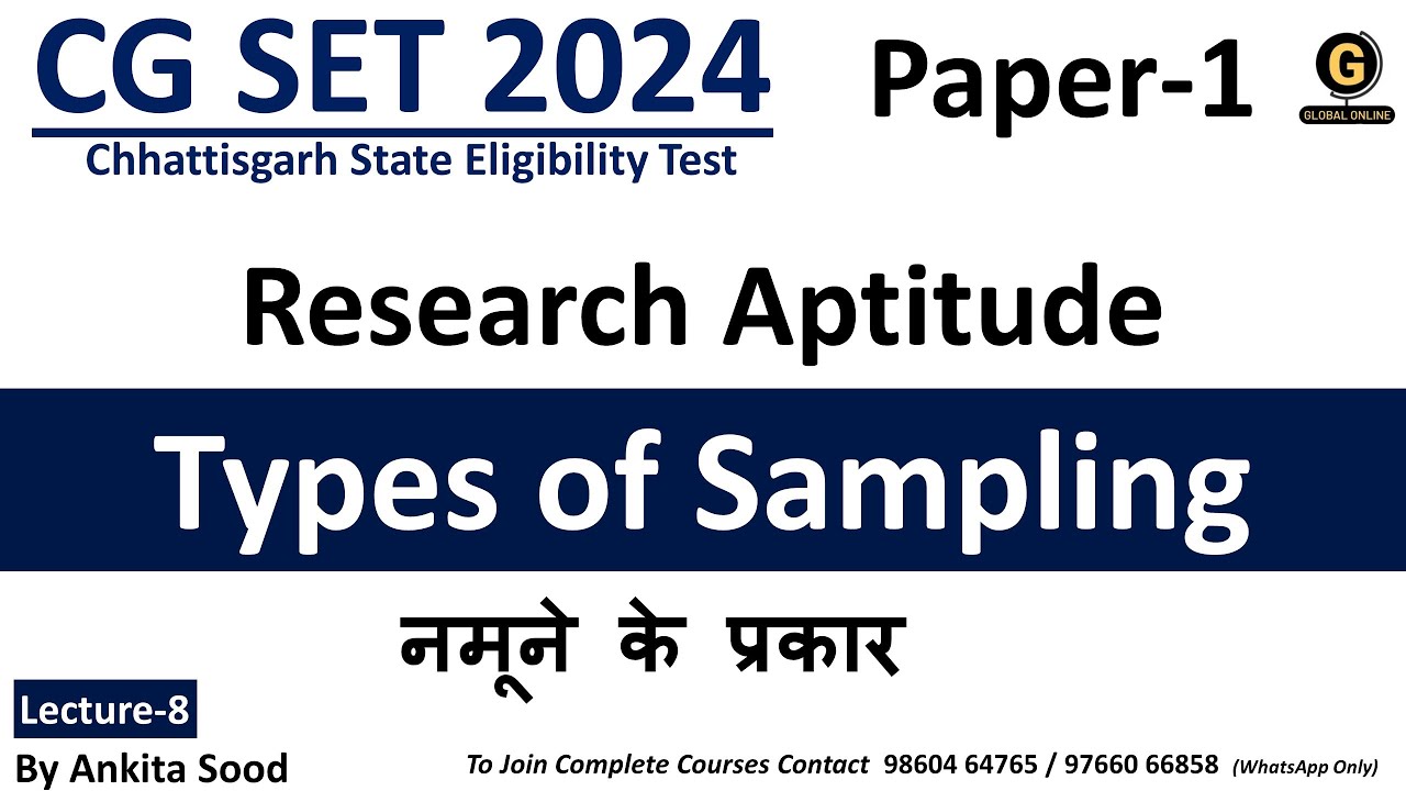 Chhattisgarh SET 2024| Types of Sampling on Research Aptitude for CG ...