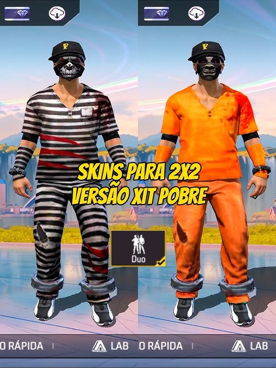 skins para 2x2 versão xitado pobre #freefire #skinsgratis #combinaçõesff #skinspara4v4